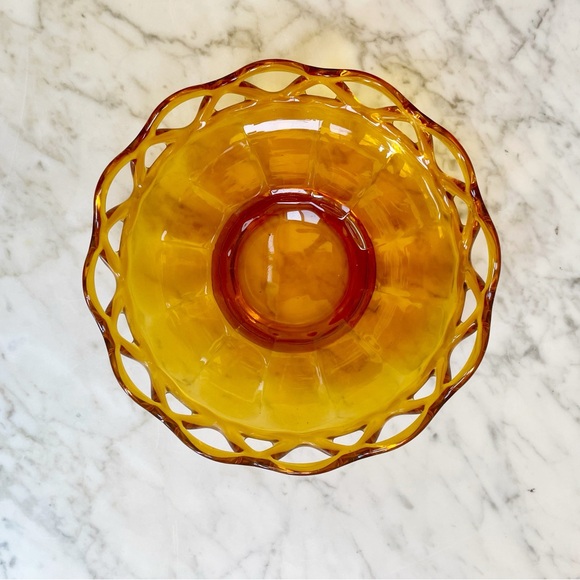 Vintage Honey Amber Trinket Bowl - Picture 5 of 6